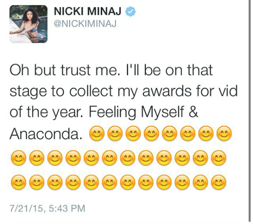 Nicki Minaj boast of getting MTV Video of the Year award!